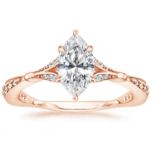 Custom Jewelry Rose Gold Plated Cubic Zirconia 925 Silver Ring Supplier in China