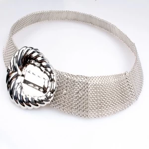 Китай Design your own silver plate rhinestone gypsy mesh flat belt BT60059 производителя