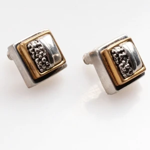 Designs men women square gold silver statement earrings E30186