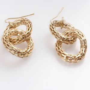 Double hole from china indian gold earrings earring E30159