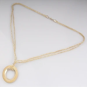 Dubai Women 24k Gold Necklace,Rose Gold Charm Copper Chain Necklace