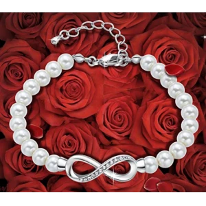 Elegance Adjustable Infinity White Pearl Bracelet Supplier in China