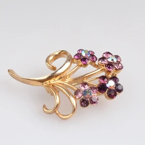 Fabric flower cheap rhinestone for wedding in bulk brooch P80019