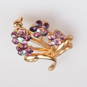 Fabric flower cheap rhinestone for wedding in bulk brooch P80019