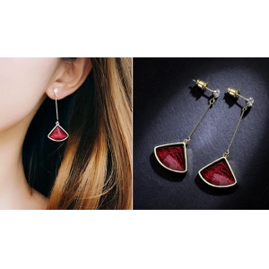 Factory Price Fan Shape Artifical Crystal 18K Gold Plating Ear Hook Earring for Woman