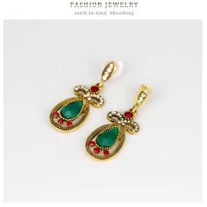 Famous wholesale fashion stud earrings for women small retro diamond multicolor gemstone earrings female