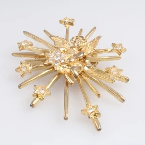 Fancy pin modern star Cupid s love wedding bouquet brooch P80003
