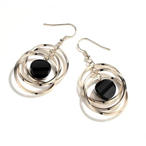 Fashion Acrylic Sheet Plating 14K Tassels Earrings Manufacturer in China