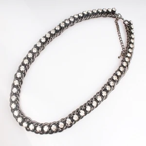 Fashion Black Cupchain Diamond Crystal Necklace N90012