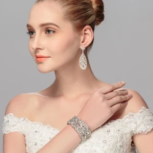 Fashion Elastic String Bangles Crystal Rhinestones Bangles and Bracelets For Wedding Women Jewelry