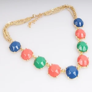 Fashion Jewelry Wholesale Colorful Resin Necklace N90014