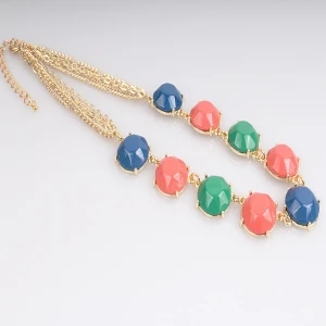 Fashion Jewelry Wholesale Colorful Resin Necklace N90014