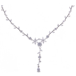 Fashion Tassel Necklace Earring Jewelry Sets for Women Zircon Stone Leaf Shaped Sets Manufacturer in China