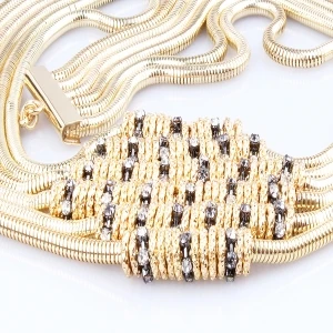 Fashion fancy ladies layers rhinestone dressy metal belt BT60077