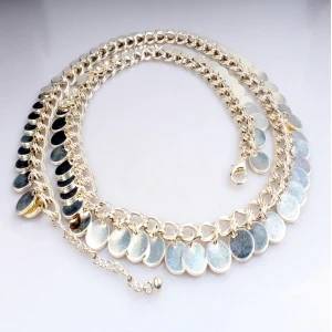 Fashion gold silver coin chain belly dance waist belt BT60035