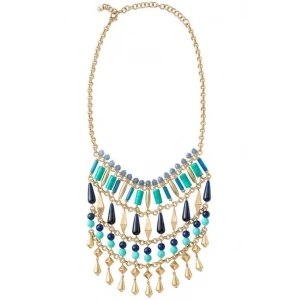 Fashion handmade wholesale zinc beaded alloy statement necklace
