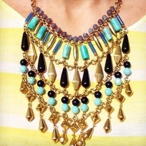Fashion handmade wholesale zinc beaded alloy statement necklace