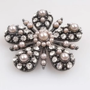 Китай Fashion jewellery flower pearl cheap wholesale rhinestone brooch P80001 производителя