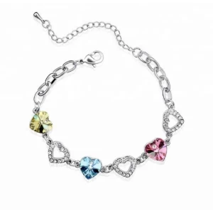 중국 Fashion jewelry gold plated crystal bead love bracelet for women 제조업체