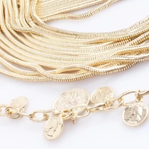 China Fashion layers gold chain metal coin charms waist belt BT60039 manufacturer