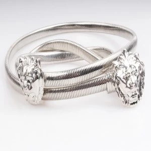 中国 Fashion metal silver plate lion head elastic men s waist belt BT60031 メーカー