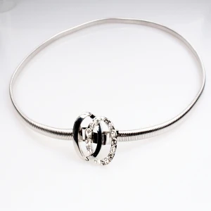 Fashionable women crystal silver magic jean metal belt BT60065