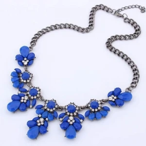 Flower Necklace Fresh Sweet Lady Neck Short Alloy Chain Accessory Birthday Anniversary Gifts for Women Mom Wife