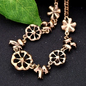 Flower Statement Necklace Mint Crystal Necklace Jewelry Jewelry Accessories