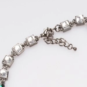 Κίνα Gun Metal Chain White and Green Crystal Necklace κατασκευαστής