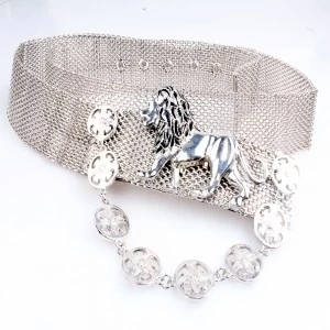 Cina Handmade fashion chain lion head wire mesh metal belt BT60058 produttore