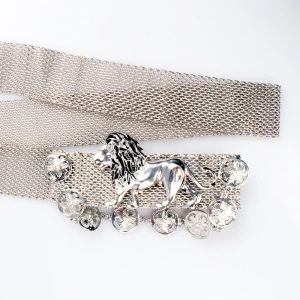 Handmade fashion chain lion head wire mesh metal belt BT60058