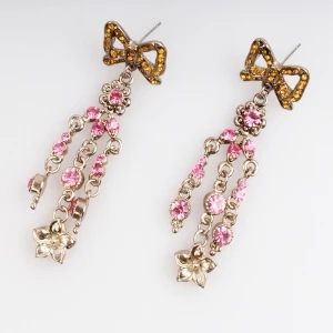 Hanging design antique silver red stone from china earring E30094