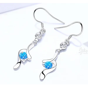 High Quality 925 Sterling Silver Crystal Long Stud Earrings Manufacturer in China