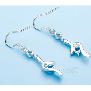 High Quality 925 Sterling Silver Crystal Long Stud Earrings Manufacturer in China