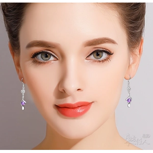 High Quality 925 Sterling Silver Crystal Long Stud Earrings Manufacturer in China