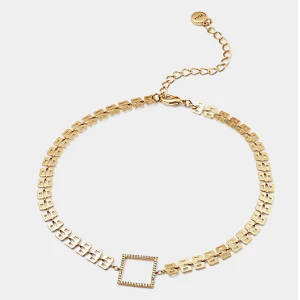 High Quality Fashion Artificial Stone Gold Short Necklace for Woman