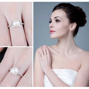 High Quality Freshwater Cultured Pearl Ring 925 Sterling Silver Jewelry Supplier