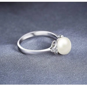 High Quality Freshwater Cultured Pearl Ring 925 Sterling Silver Jewelry Supplier