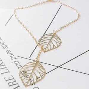 Hot Sell Gold Silver Leaves Pendant Necklace For Girls Women OEM/ODM are welcome
