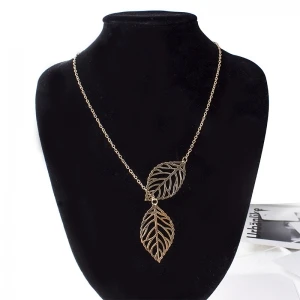 Hot Sell Gold Silver Leaves Pendant Necklace For Girls Women OEM/ODM are welcome