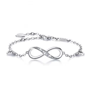 Китай Hot Selling 925 Sterling Silver Infinity Endless Love Symbol Charm Adjustable Bracelet Gift for Women Girls производителя