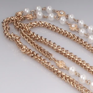 Imitation Pearl Beads Layers Sweater Chain