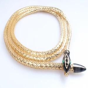 Indian python snake skin 2014 new fashion golden metal belt BT60056