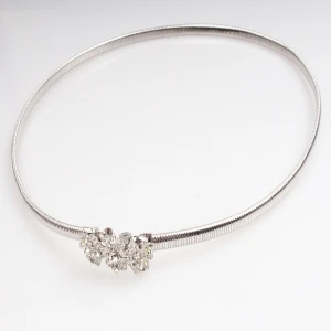 Indian thin fashion new silver rhinestone cloth metal belt BT60048