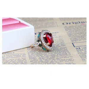 Jewelry Ring Display Customized Vintage Ruby Big Classic Hand Ornament Rings Big Diamond Rings