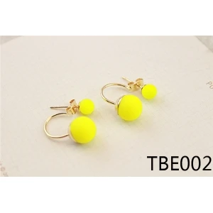 Korean simple design double-side pearl stud earring TBE002