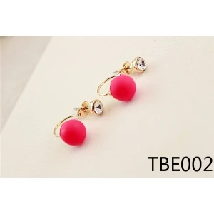 Korean simple design double-side pearl stud earring TBE002