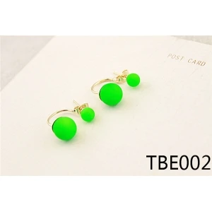 Korean simple design double-side pearl stud earring TBE002