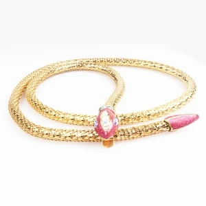 Ladies red fashion gold snake chain metal belt BT60074