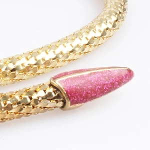 Ladies red fashion gold snake chain metal belt BT60074